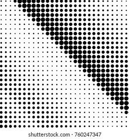 Abstract grunge grid polka dot halftone background pattern. Spotted black and white vector line illustration