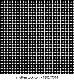 Abstract grunge grid polka dot halftone background pattern. Spotted black and white vector line illustration