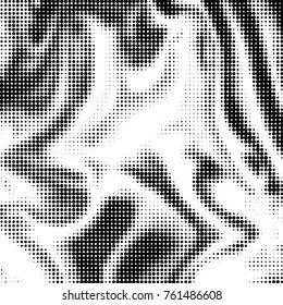 Abstract grunge grid polka dot halftone background pattern. Spotted black and white vector line illustration