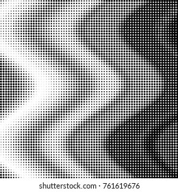 Abstract grunge grid polka dot halftone background pattern. Spotted black and white vector line illustration