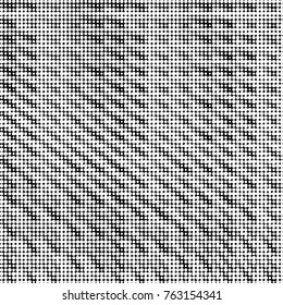 Abstract grunge grid polka dot halftone background pattern. Spotted black and white vector line illustration