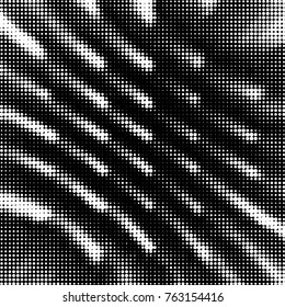 Abstract grunge grid polka dot halftone background pattern. Spotted black and white vector line illustration