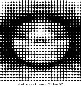 Abstract grunge grid polka dot halftone background pattern. Spotted black and white vector line illustration