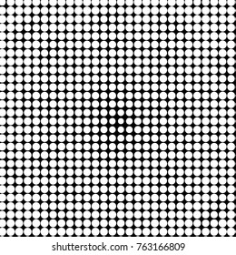 Abstract grunge grid polka dot halftone background pattern. Spotted black and white vector line illustration
