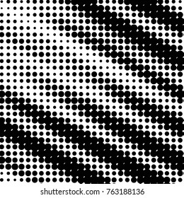 Abstract grunge grid polka dot halftone background pattern. Spotted black and white vector line illustration
