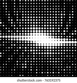 Abstract grunge grid polka dot halftone background pattern. Spotted black and white vector line illustration
