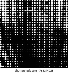 Abstract grunge grid polka dot halftone background pattern. Spotted black and white vector line illustration

