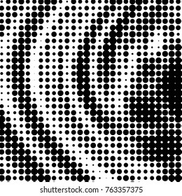 Abstract grunge grid polka dot halftone background pattern. Spotted black and white vector line illustration