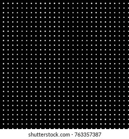 Abstract grunge grid polka dot halftone background pattern. Spotted black and white vector line illustration