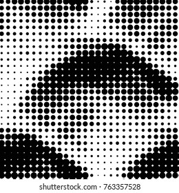 Abstract grunge grid polka dot halftone background pattern. Spotted black and white vector line illustration