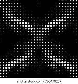 Abstract grunge grid polka dot halftone background pattern. Spotted black and white vector line illustration