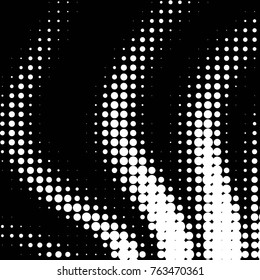 Abstract grunge grid polka dot halftone background pattern. Spotted black and white vector line illustration