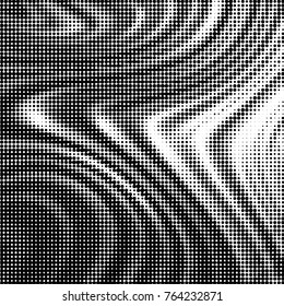 Abstract grunge grid polka dot halftone background pattern. Spotted black and white vector line illustration
