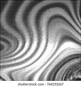Abstract grunge grid polka dot halftone background pattern. Spotted black and white vector line illustration
