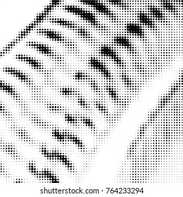 Abstract grunge grid polka dot halftone background pattern. Spotted black and white vector line illustration
