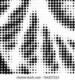 Abstract grunge grid polka dot halftone background pattern. Spotted black and white vector line illustration
