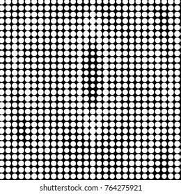Abstract grunge grid polka dot halftone background pattern. Spotted black and white vector line illustration
