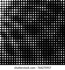 Abstract grunge grid polka dot halftone background pattern. Spotted black and white vector line illustration
