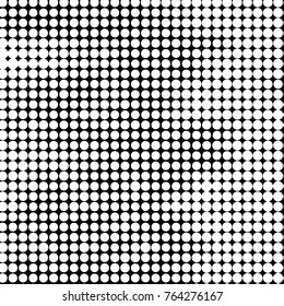Abstract grunge grid polka dot halftone background pattern. Spotted black and white vector line illustration

