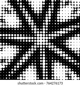 Abstract grunge grid polka dot halftone background pattern. Spotted black and white vector line illustration
