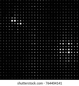 Abstract grunge grid polka dot halftone background pattern. Spotted black and white vector line illustration

