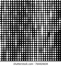 Abstract grunge grid polka dot halftone background pattern. Spotted black and white vector line illustration
