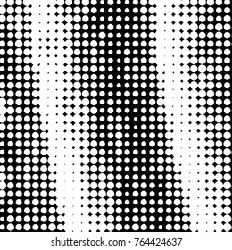 Abstract grunge grid polka dot halftone background pattern. Spotted black and white vector line illustration
