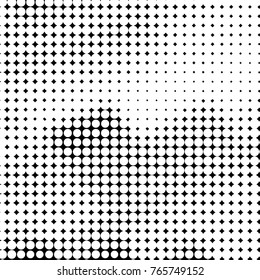 Abstract grunge grid polka dot halftone background pattern. Spotted black and white vector line illustration
