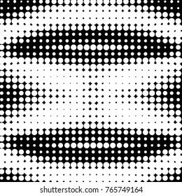 Abstract grunge grid polka dot halftone background pattern. Spotted black and white vector line illustration

