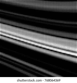 Abstract grunge grid polka dot halftone background pattern. Spotted black and white vector line illustration
