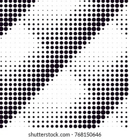 Abstract grunge grid polka dot halftone background pattern. Spotted black and white vector line illustration
