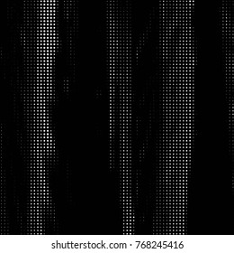 Abstract grunge grid polka dot halftone background pattern. Spotted black and white vector line illustration
