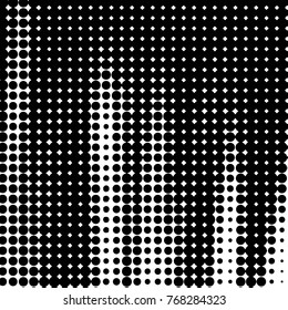 Abstract grunge grid polka dot halftone background pattern. Spotted black and white vector line illustration
