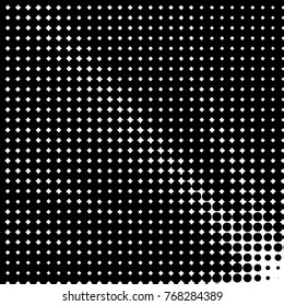 Abstract grunge grid polka dot halftone background pattern. Spotted black and white vector line illustration
