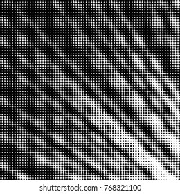 Abstract grunge grid polka dot halftone background pattern. Spotted black and white vector line illustration
