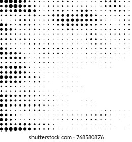Abstract grunge grid polka dot halftone background pattern. Spotted black and white vector line illustration
