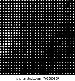 Abstract grunge grid polka dot halftone background pattern. Spotted black and white vector line illustration
