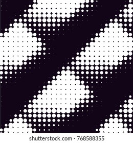 Abstract grunge grid polka dot halftone background pattern. Spotted black and white vector line illustration
