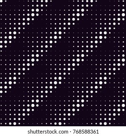 Abstract grunge grid polka dot halftone background pattern. Spotted black and white vector line illustration
