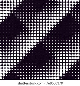 Abstract grunge grid polka dot halftone background pattern. Spotted black and white vector line illustration
