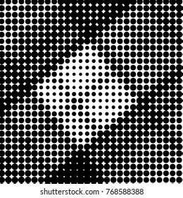 Abstract grunge grid polka dot halftone background pattern. Spotted black and white vector line illustration
