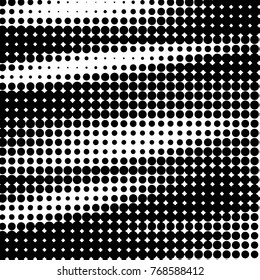 Abstract grunge grid polka dot halftone background pattern. Spotted black and white vector line illustration
