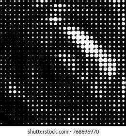 Abstract grunge grid polka dot halftone background pattern. Spotted black and white vector line illustration
