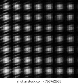 Abstract grunge grid polka dot halftone background pattern. Spotted black and white vector line illustration
