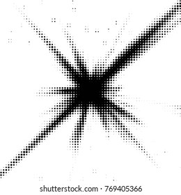 Abstract grunge grid polka dot halftone background pattern. Spotted black and white vector line illustration
