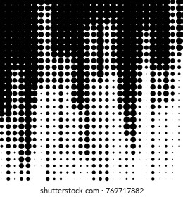 Abstract grunge grid polka dot halftone background pattern. Spotted black and white vector line illustration
