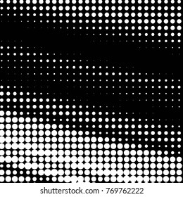 Abstract grunge grid polka dot halftone background pattern. Spotted black and white vector line illustration
