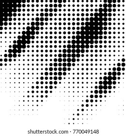 Abstract grunge grid polka dot halftone background pattern. Spotted black and white vector line illustration
