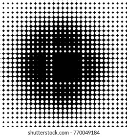 Abstract grunge grid polka dot halftone background pattern. Spotted black and white vector line illustration
