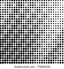 Abstract grunge grid polka dot halftone background pattern. Spotted black and white vector line illustration
